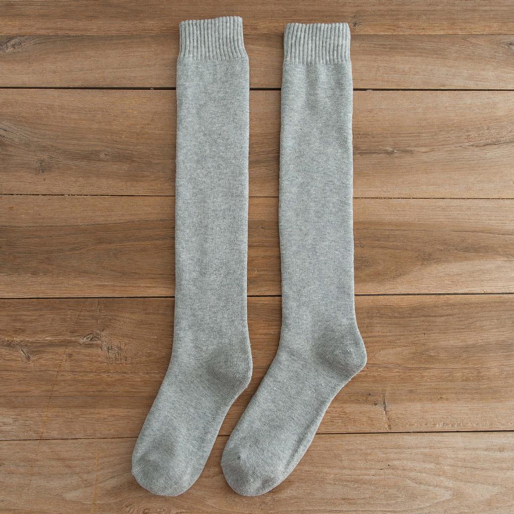 Long Socks Men'S Season Large Size High Tube Calf Socks Winter Piled Thickened Warm Men'S Terry Black Stockings