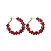 Korean Style Red Zirconia Hoop Earrings - Sparkly, Luxurious, Fashionable, and Versatile Accessories for Women