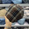 Plaid Forward Hat Women's Spring and Summer Thin New Versatile Ins Beret Retro Face Small Anti-wearing Painter Hat