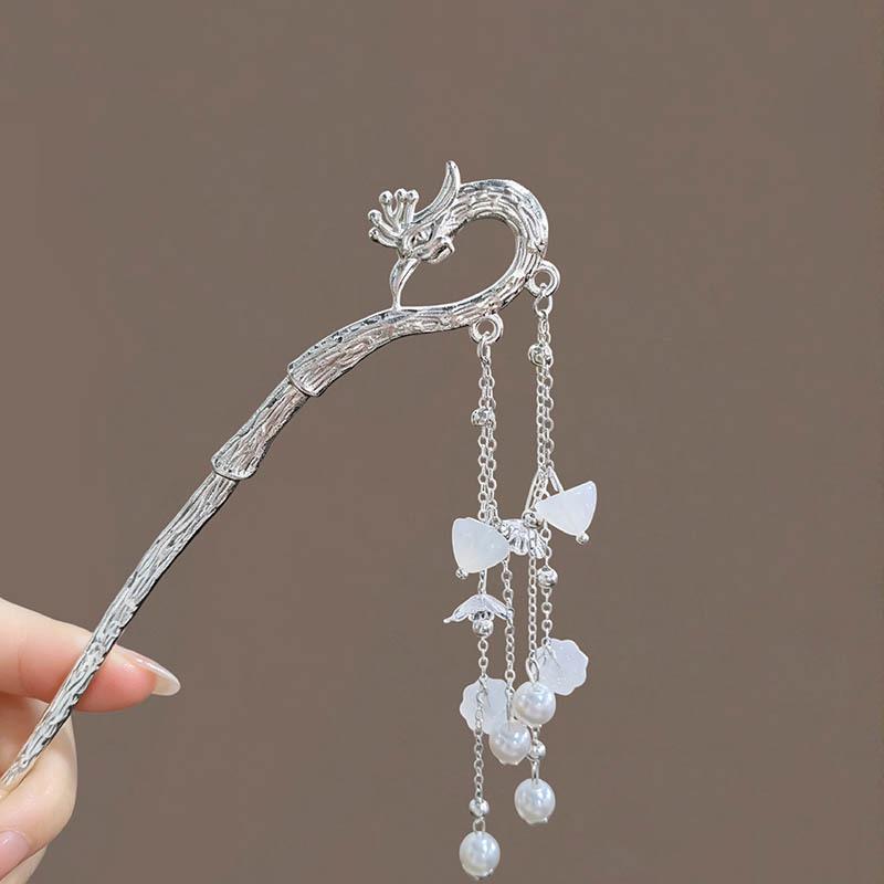 Summer 2026 Phoenix Tassel Hairpin: Elegant Water Drop Design for Hanfu Qipao Updos.