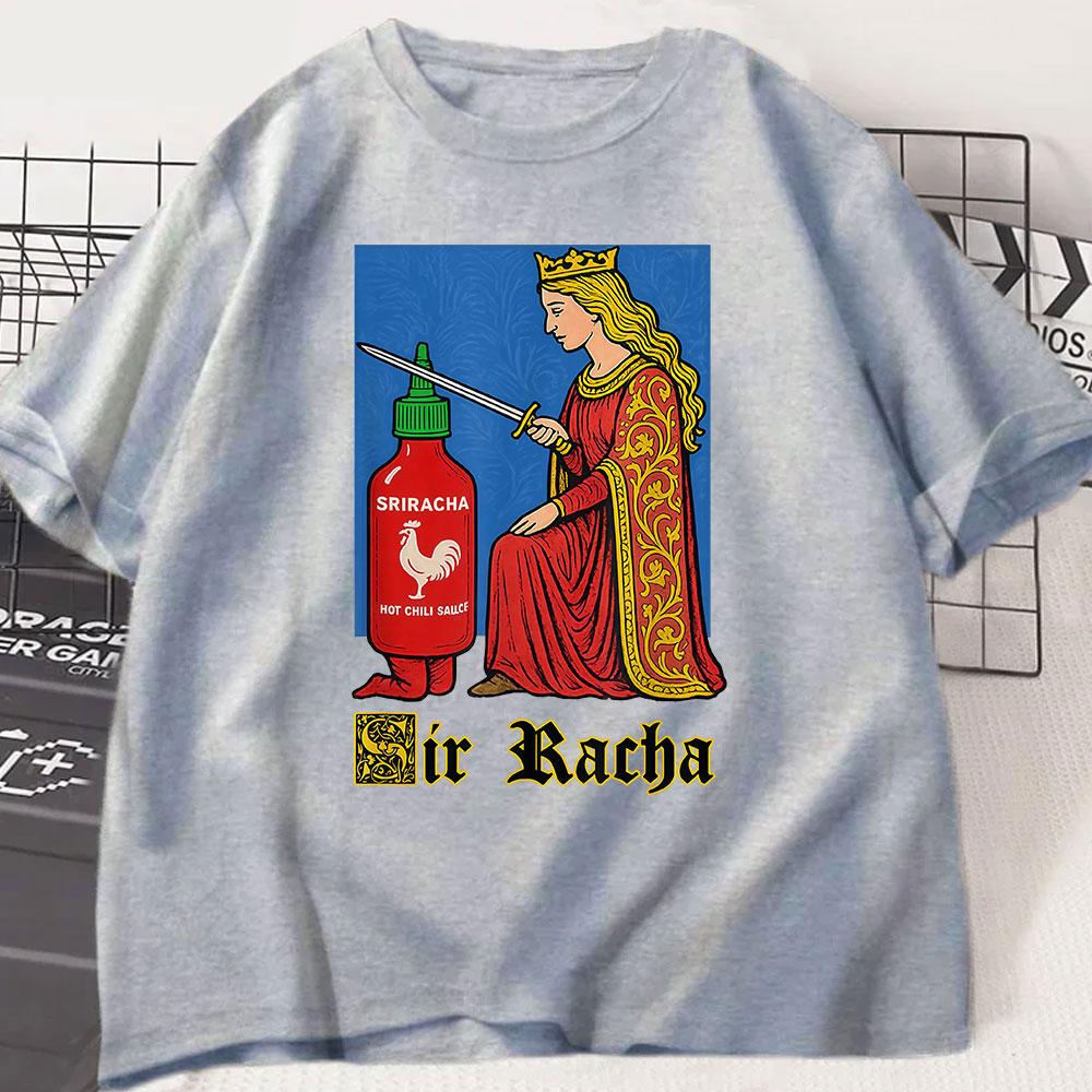 Sir Racha Lustiges Chili-Soße Grafik T-Shirt Herren Damen Kleidung Hohe Qualität Lässig Baumwolle Kurzarm T-Shirts Mode T-Shirts