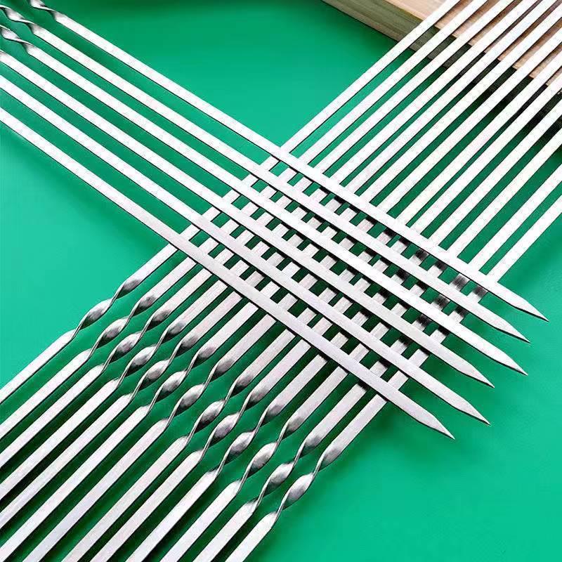 Stainless Steel Barbecue Skewers - Ideal for Roasting Lamb, Beef, and More