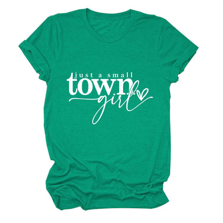 Casual just a small town letter print fashion ladies short sleeves
