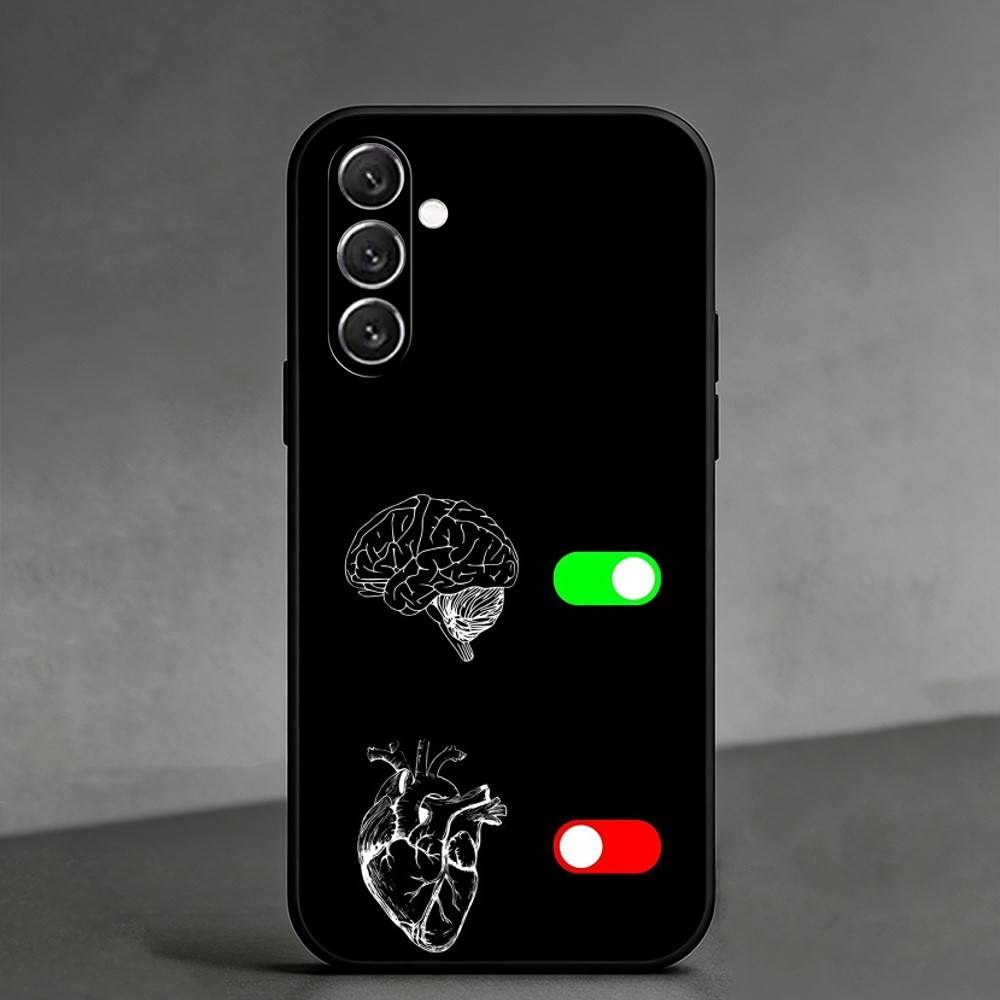 

B-Brain and heart Phone Case For Samsung Galaxy A91,80,73,72 ,71,53,52,32 ,31,22,21s,20,Soft Black Case Samsung a42 5g
