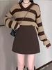 2025 Autumn/Winter Woolen High-Waisted A-Line Mini Skirt - Korean Style, Slimming, Versatile, College Chic, Anti-Exposure.
