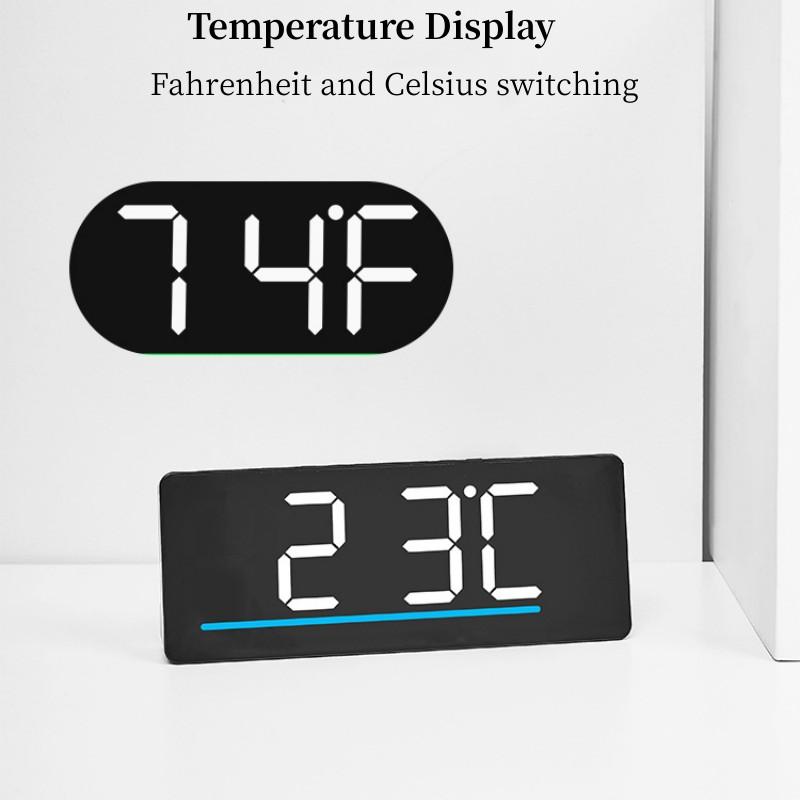 Ceas cu alarmă cu LED digital Data Reglarea temperaturii luminozitate Ceas electronic pentru copii Ceas cu amânare silențioasă 12/24H Alimentat prin USB