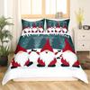 Xmas Duvet Scandinavian Christmas Santa Gnomes Comforter Cover Snowing Santa Claus Bedding Sets Romantic Candlelight Quilt Cover