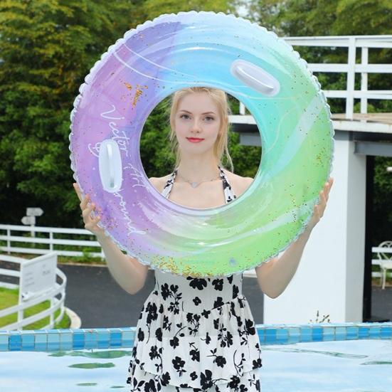Kids Adults Swim Ring Inflatable Leakproof Thickened PVC Summer Outdoor Swimming Pool Float Tube Toy Beach Party Supplies