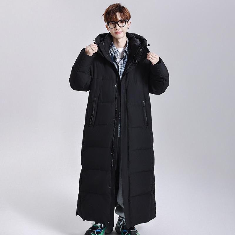 Autumn and Winter Couples Long Over-the-knee Down Jackets Trendy Loose Casual Warm Jackets Winter Models