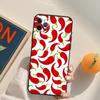 Red Chilli Pepper Pattern Funda Case For iPhone 16 15 14 Pro Max 11 12 13 Pro Max Mini XR 16 15 Plus 16e Phone Cover
