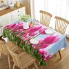 Tulip Tablecloth 3D Pink Flower Plant Pattern Table Cover Rectangle for Kitchen Living Room Dining Room Home Picnic Decoration