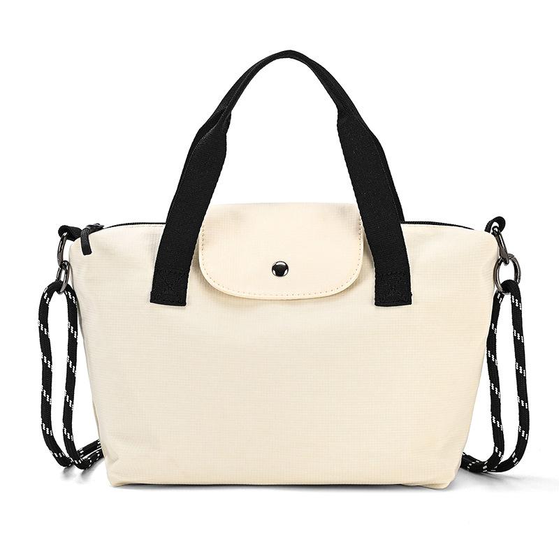 

New Korean Style Simple Lightweight Top-Handle Bags Waterproof Crossbody Shoulder Bag Pure Color Fabric Fashi Commuting Bag