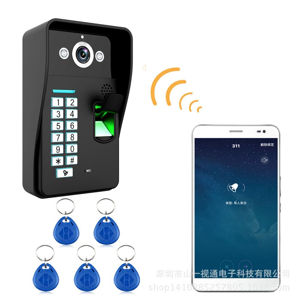 Smart WiFi HD Video Doorbell with Fingerprint and Password Access Control