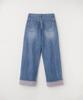 Selliteiljeu Check Flower Roll-Up Denim Pants_Blue