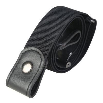 Canvas Lazy Belt Elastic Rubber Band Visible Snap Button Adjustable Slide Buckle Waistband Jeans Pants Accessories