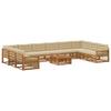 Outdoor Sofa Set with Cushions 11 Pcs Solid Acacia Wood