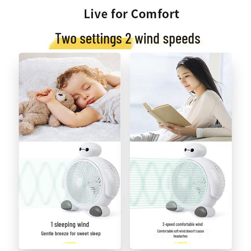 Compact Cartoon Electric Desk Fan for Student Dorms and Bedrooms