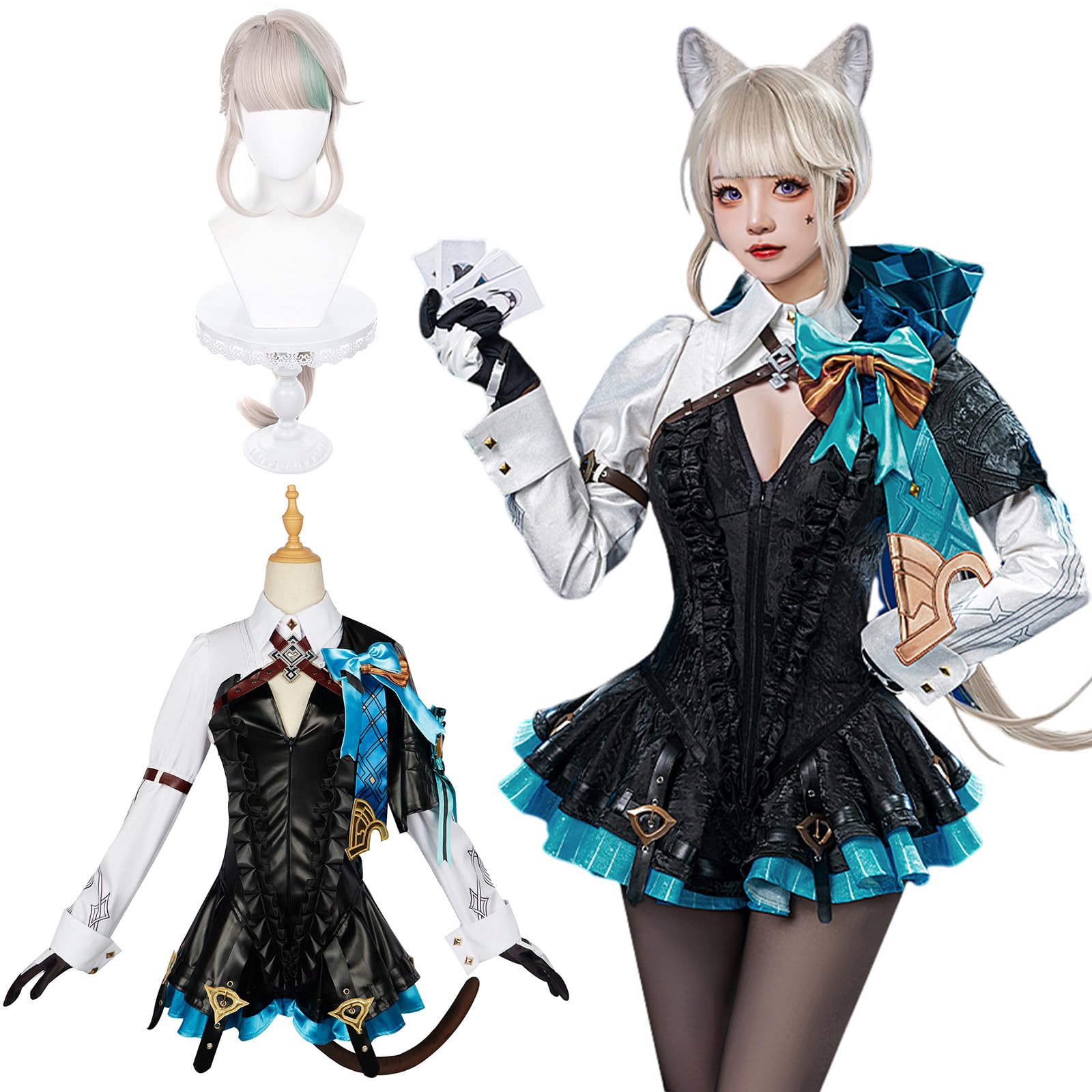 

Косплей Линетт с косплеем Genshin Impact Полный костюм для школы Genshin Линетт Косплей с [Отличный продукт] Париком, Помощница Линетт,