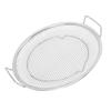 Stainless Steel Fruit Basket Double Handles Metal Mesh Drain Round Tray for Snacks Fruits Vegetables