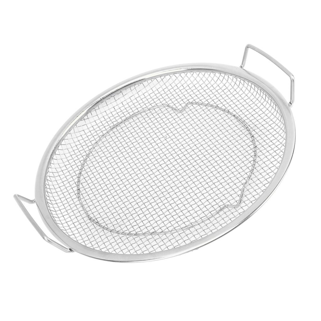 Stainless Steel Fruit Basket Double Handles Metal Mesh Drain Round Tray for Snacks Fruits Vegetables