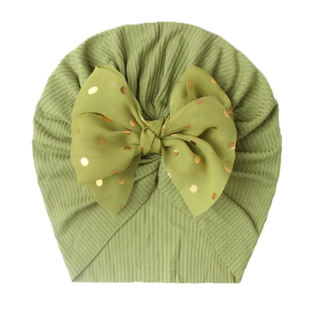 European & American Baby Ribbed Bow Hat - Polyester Pullover Cap