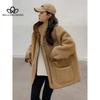 Double-sided Lamb Wool Crock Coat Women's Winter New Velvet Parker Cotton-padded Coat Thickened Fur Coat