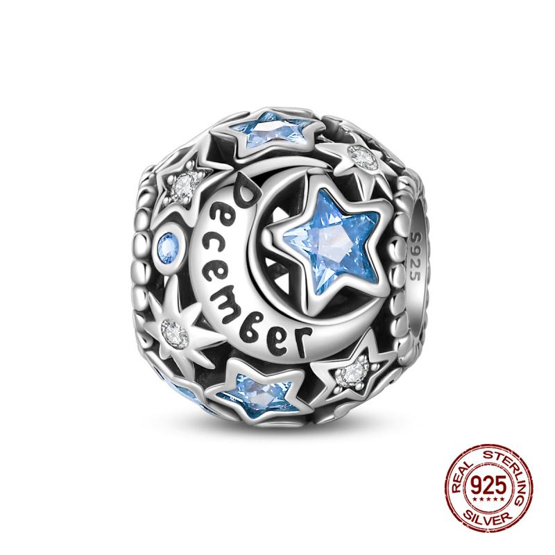 New In 12 Birthstones Beautiful Charms Beads Fits 3Mm Original Bracelet Copper Women Necklace Diy Charms Fine Jewelry Gifts