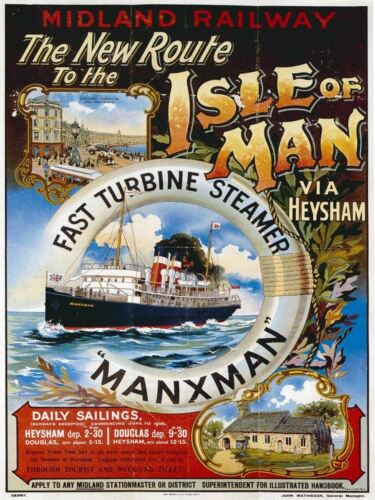 

Isle of Man Vintage Retro style Metal Sign Railway Advertisement wall PlaqueAluminum 20x30cm（7.8x11.8inch）