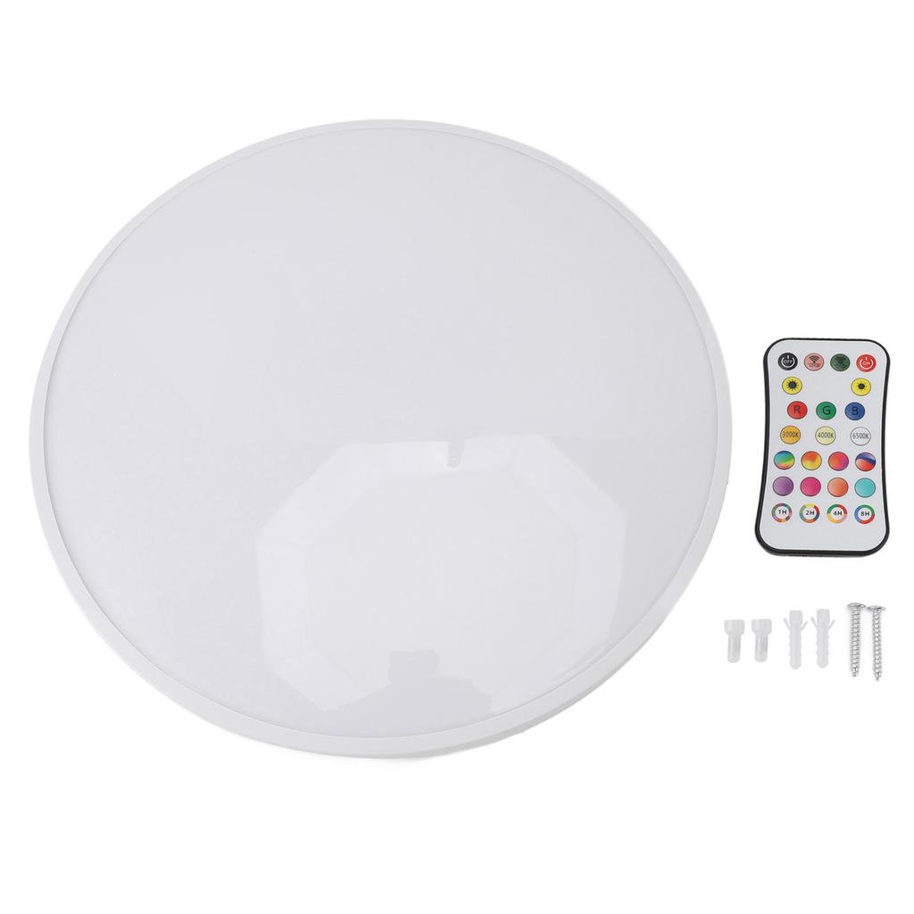 Ceiling Light Dimmable 24W High Brightness Remote Control Slim RGB Color Adjustable Smart Ceiling Light with Timer for