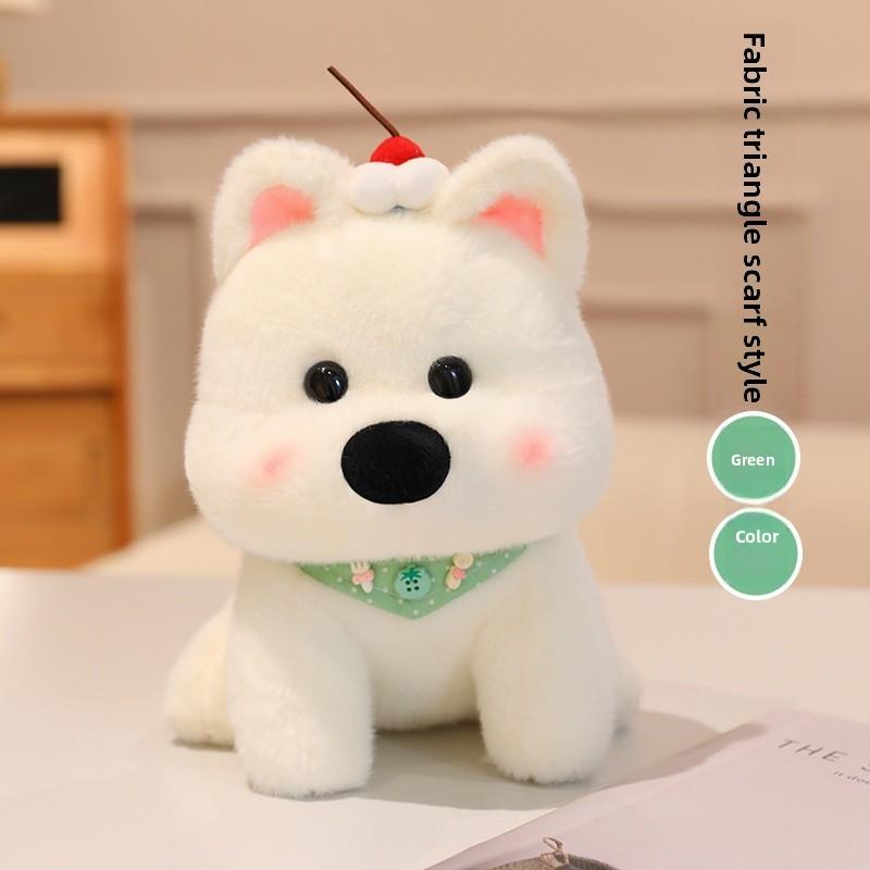 West Cute Highland Plush Doll With Hat And Scarf Design For Play Childrens