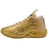 Slip Resistant Abrasion Resistant High Top Basketball Shoes Men's Gold 311306-01