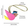 Cute Palm-Sized 3D Leather Bird Bag Charm - Colorful Stitched Leather Patchwork Pendant for Handbags with Vivid Bird Shape