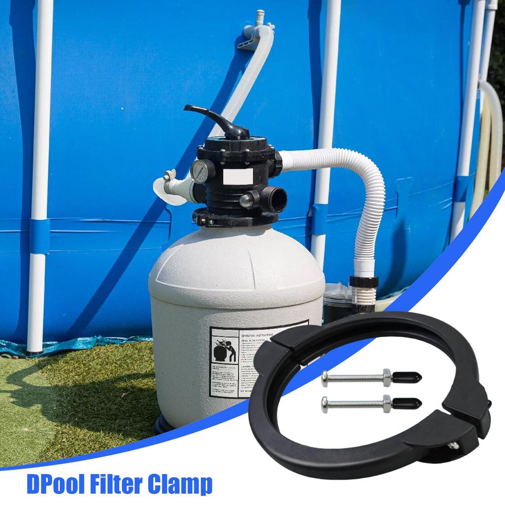Pool Filter Clamp Ring Sand Filter Clamp with Screws Swimming Pool Sand Filter Valve Clamp Ring for 12 and 14 Inch Pool Filters