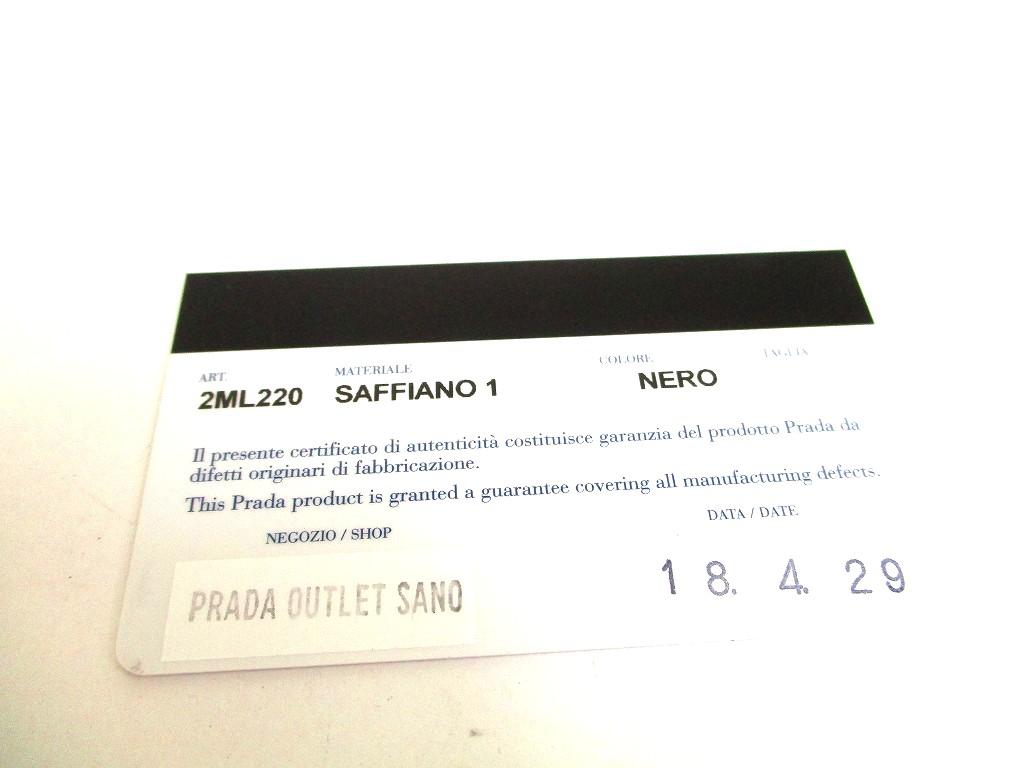 Authentic PRADA Saffiano Black Leather Round Zip Long Wallet 2ML220 #b290  Open Box