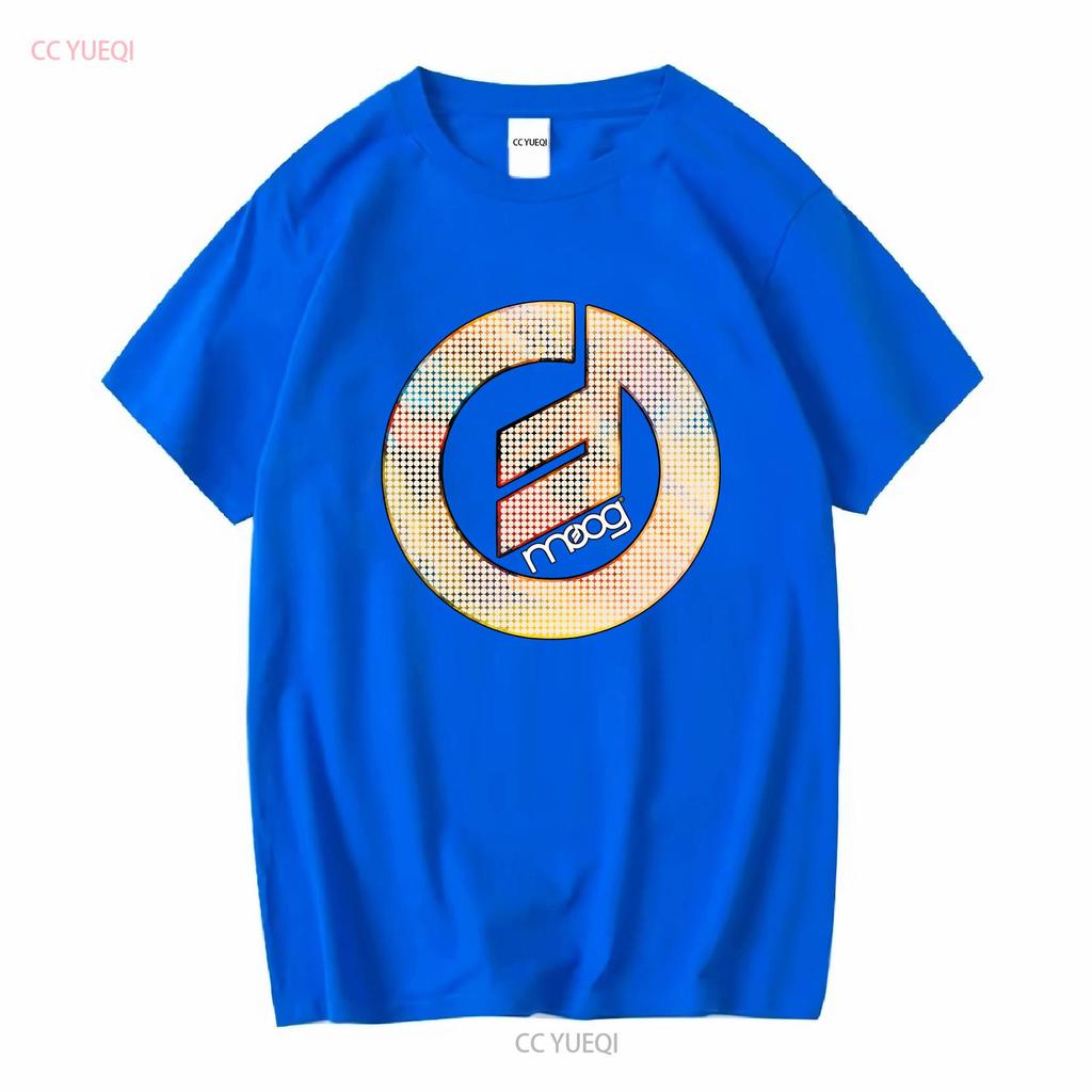 T-shirt da uomo con logo audio sintetizzatore Moog Music divertente taglia americana S-5XL vintage lavata top per l'uso quotidiano leggermente