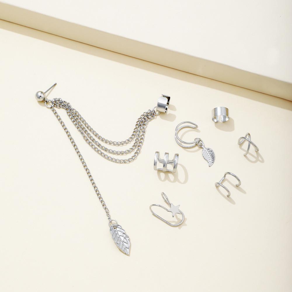 Elegant Geometric Metal Leaf Earrings Set For Women Perfect For Special Occasions