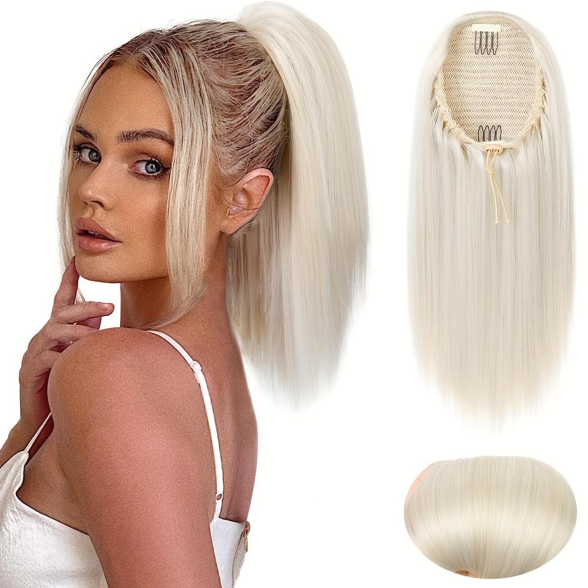 

Элегантный прямой 16-дюймовый конский хвост для женщин - многослойный, застегивающийся синтетический шиньон с завязкой, легкий 18inch