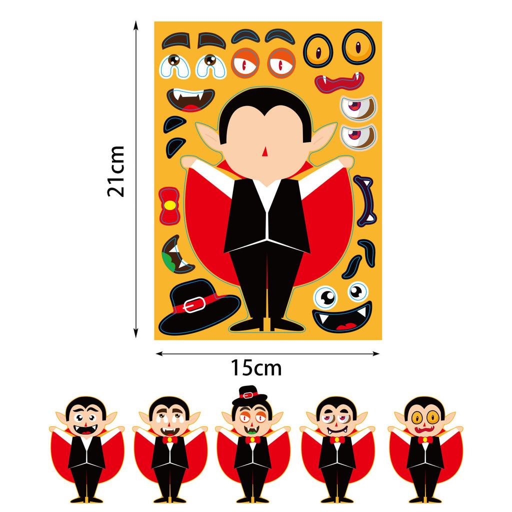 Colorful Xh061 Halloween Diy Pumpkin Puzzle Stickers For Kids Crafty Decor