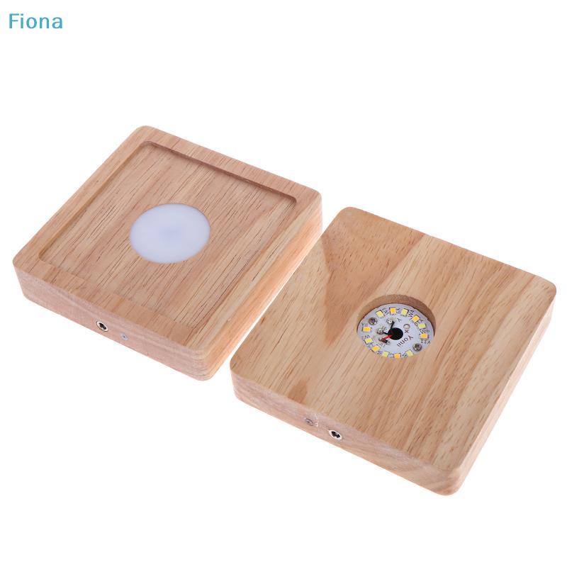 Square Wooden LED Light Base,USB Powered Wood Display Stand for Resin Art,Crystals & 3D Night Lights (Warm White)