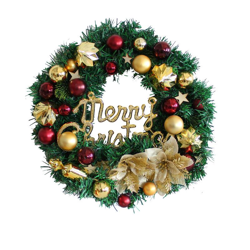 Port Love Christmas Door Wreath with Decorative Balls and Flowers