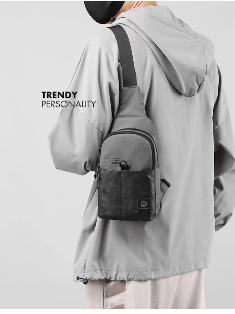 Nylon Men High Quality Chest Bag Large Capacity Outdoor Travel Shoulder Bag Waterproof Casual Crossbody Messenger Bag