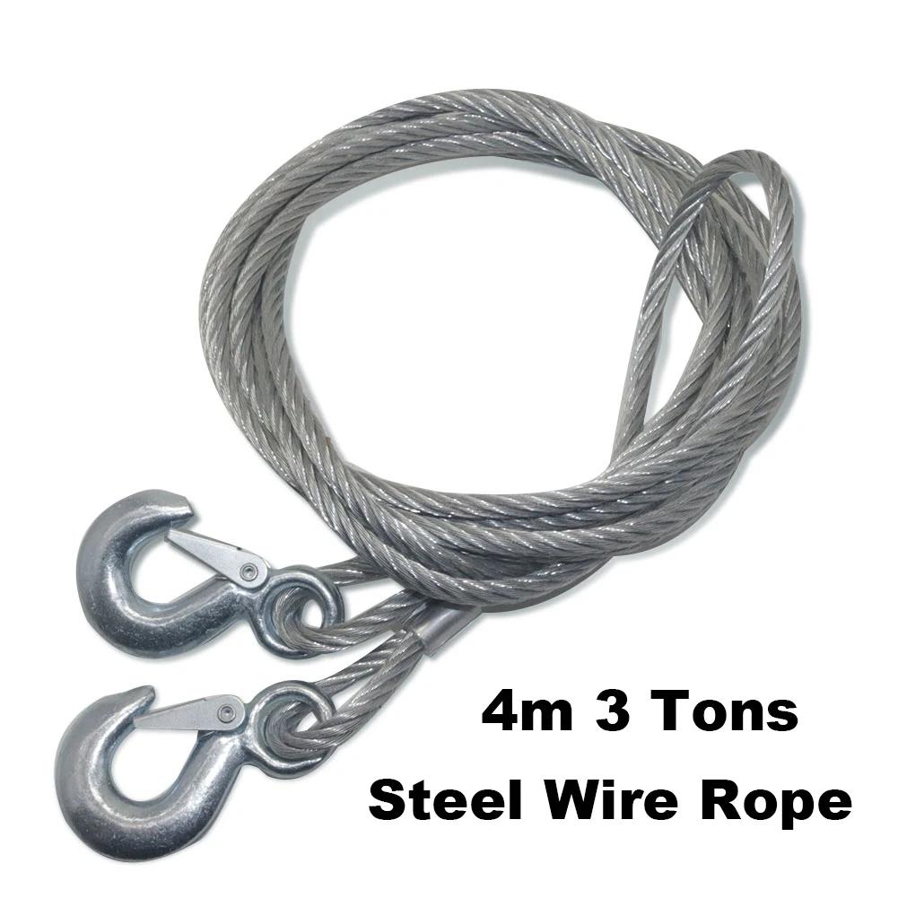 Car Towing Rope Strape Cable With U Hooks Shackle High Strength Nylon With Reflective Light For Car Truck Trailer SUV 5m 8 Tons