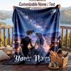 Custom Text Flannel Throw Blanket, Lightweight Cozy Bed Sofa BlanketCorpse Bride Emily Victor