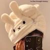 Women Hair Drying Hat Quick-Dry Hair Towel 1Pc Bunny Ears Coral Fleece Super Absorbent Turban Hair Dry Cap