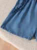 Girls' Fashionable & Versatile Lace-Trimmed Faux-Denim Shorts (Summer Style)