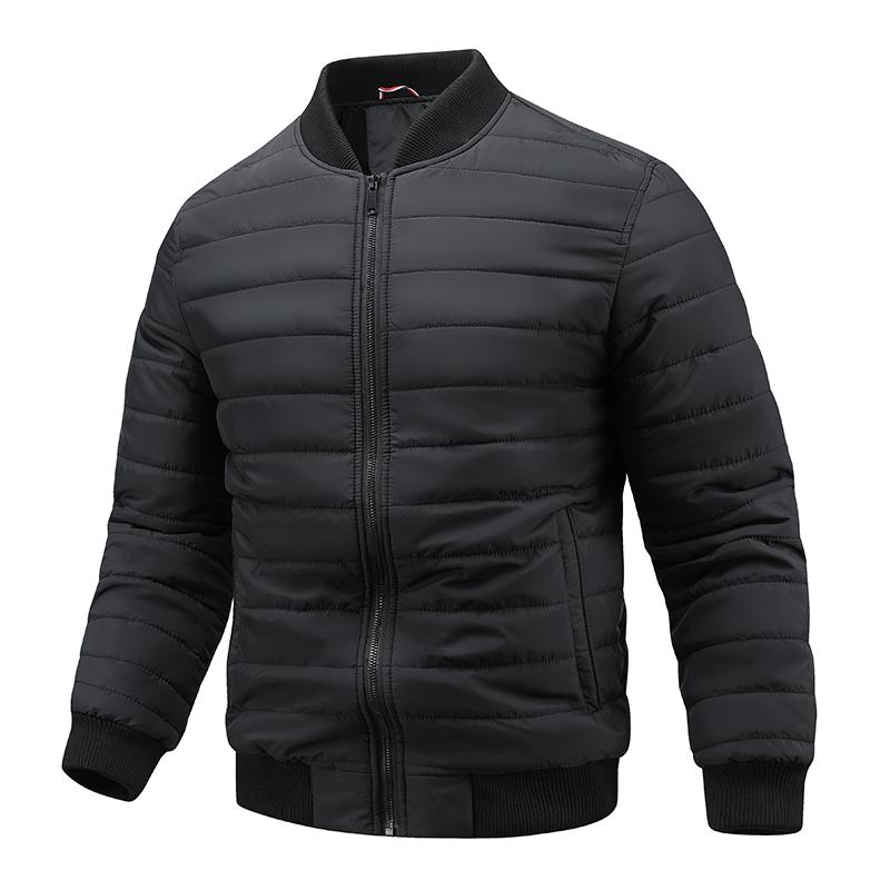 

Мужская теплая и холодостойкая стеганая хлопковая куртка из искусственной кожи с хлопковой подкладкой свиные ребрышки L чёрный