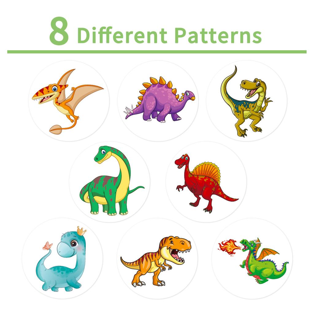 500 Rolls Dinosaur Reward Stickers Roll Rolls Stickers Hand Account Materials Decorative Materials Cute Sealing Stickers
