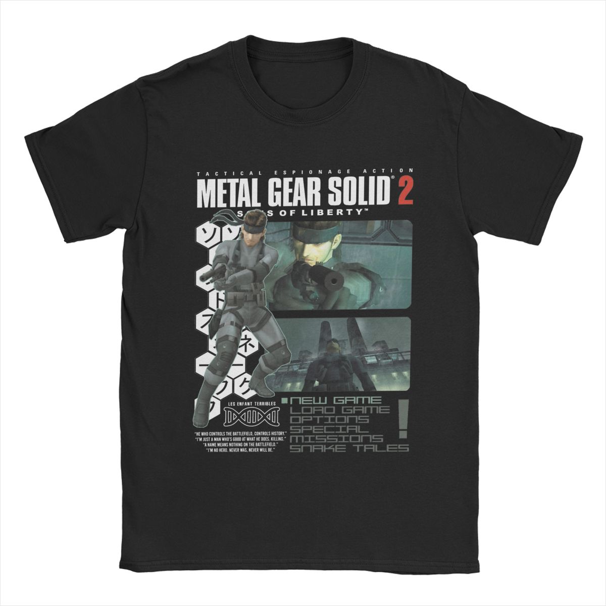 

Solid Snake Metal Gear Solid 2 Чоловіча футболка Веселі футболки Короткий рукав Круглий виріз Футболка 100% бавовна Подарунок на день народження Одяг 5XL різнокольоровий