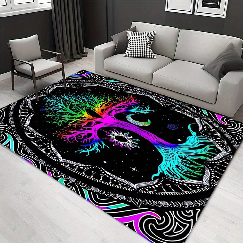 

1pc 1094402516Pattern Carpet, Area Rug For Living Room Bedroom Room Bed Chair Laundry Entryway Corridor Yard Non-slip Outdoor Camping Rug Fl 60cm by 90cm