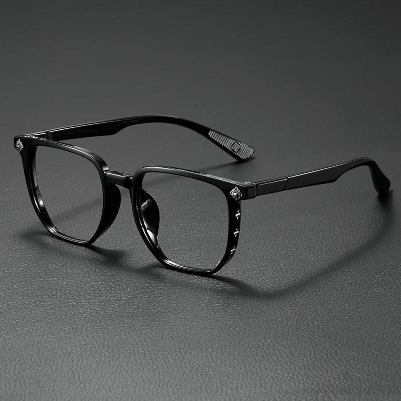 1920s Artistic Retro Style Black Frame Anti Blue Light Large Frame Face Frameless Sunglasses Men Women